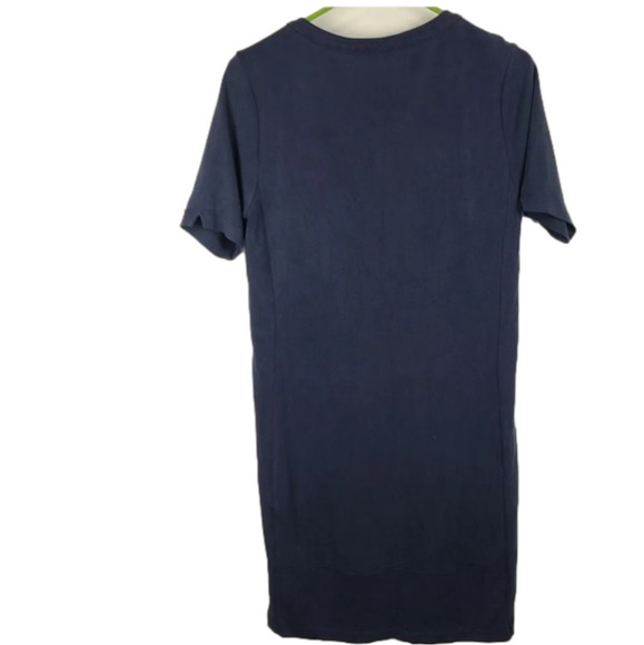 Athleta Navy Dress size small split neck short sleeves good used condition - Picture 2 of 8